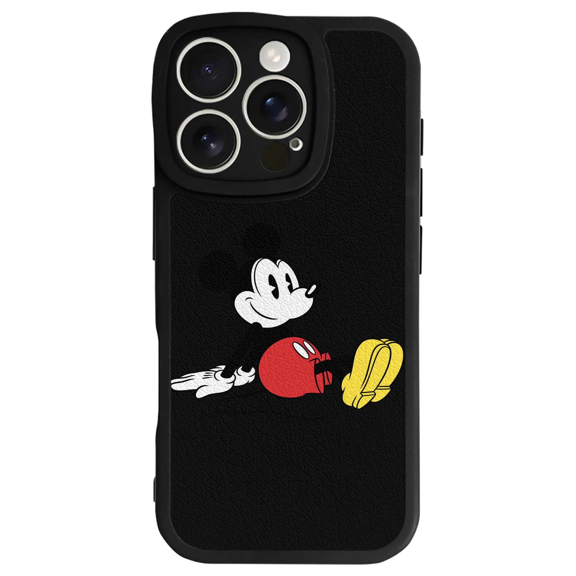 （画像用） ミッキーマウス Mickey Mouse 【iPhone 16シリーズ対応】シリコンスマホケース（レザー調） 材質：シリコン